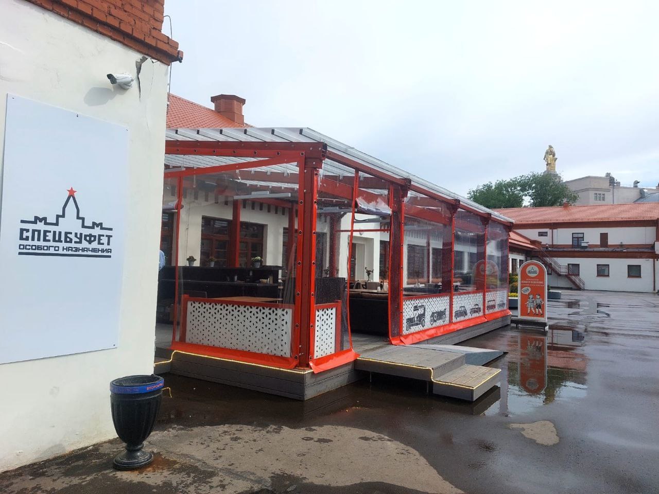 ПВХ шторы для летней террасы кафе в Троицке